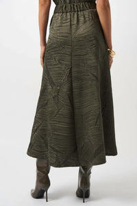 Joseph Ribkoff - Geometric Print Pleated Long Flared Skirt