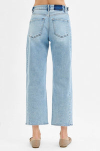 Risen - High-rise Cropped Barrel Leg Jeans With Adjustable Waist