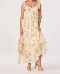 Astr - Women's Adessa Floral Ruffle Tiered Maxi Dress