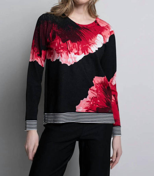 Picadilly - Printed Floral Sweater Top