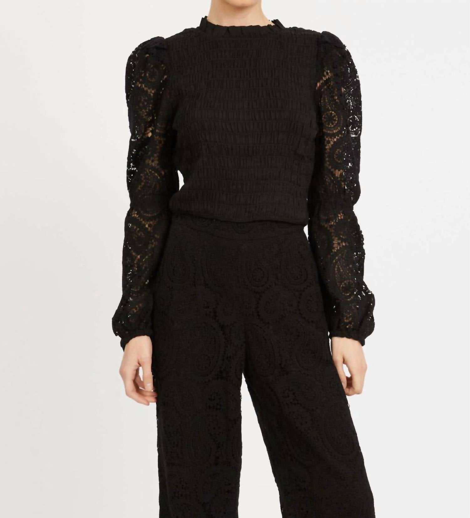 CABALLERO Women's Arabella Top in black - women's long sleeve top