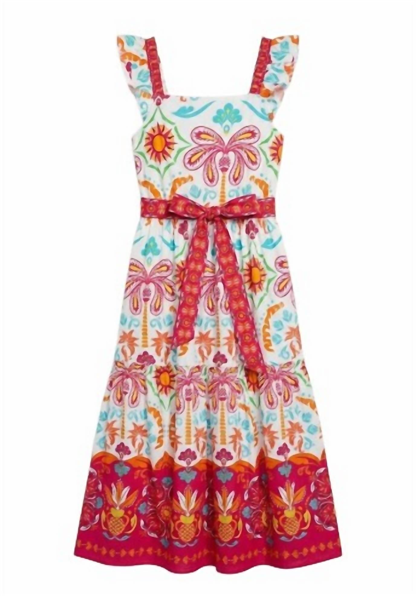 maude vivante Women's Elsie Maxi Dress in geo palms - women's dress