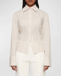 Clea - Herman Striped Fitted Button-front Shirt