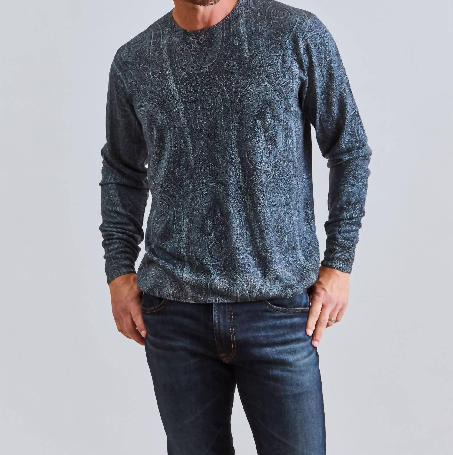 ETRO Paisley Print Sweater in navy - women's sweater