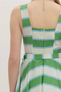 Entro - Leia Striped Midi Dress