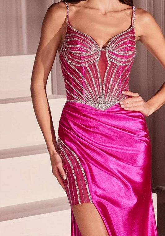 Ladivine - Fitted Stretch Satin Gown