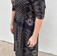 Ciebon - Ruched Puff Sleeve Midi Dress