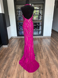 Ashleylauren - Women's Sleeveless Mermaid V-Neckline Dress