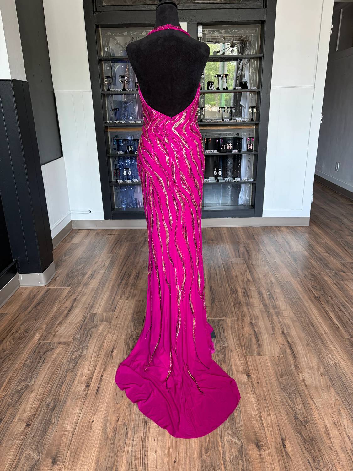 Ashleylauren - Women's Sleeveless Mermaid V-Neckline Dress