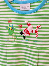 SQUIGGLES Kids Santa’s Sleigh Playsuit in green - kids' item - detail view