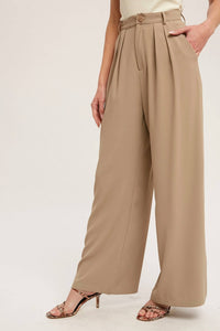 Bluivy - Pintuck Wide Leg Pants