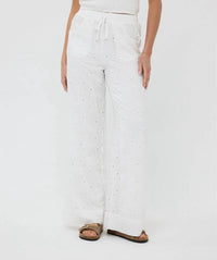Esqualo - Tania Embroidery Flowers Trousers