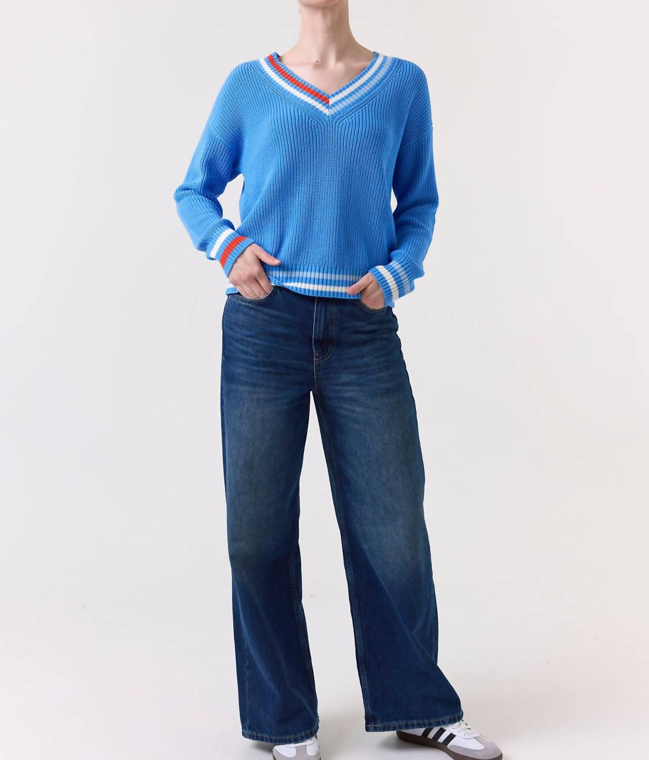 Wispr - Vivienne Stripe V-neck Sweater