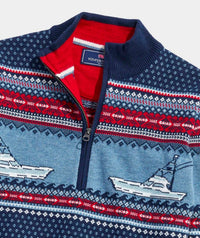 Vineyard Vines - Boys' Fishing Fair Isle Quarter-zip Pullover