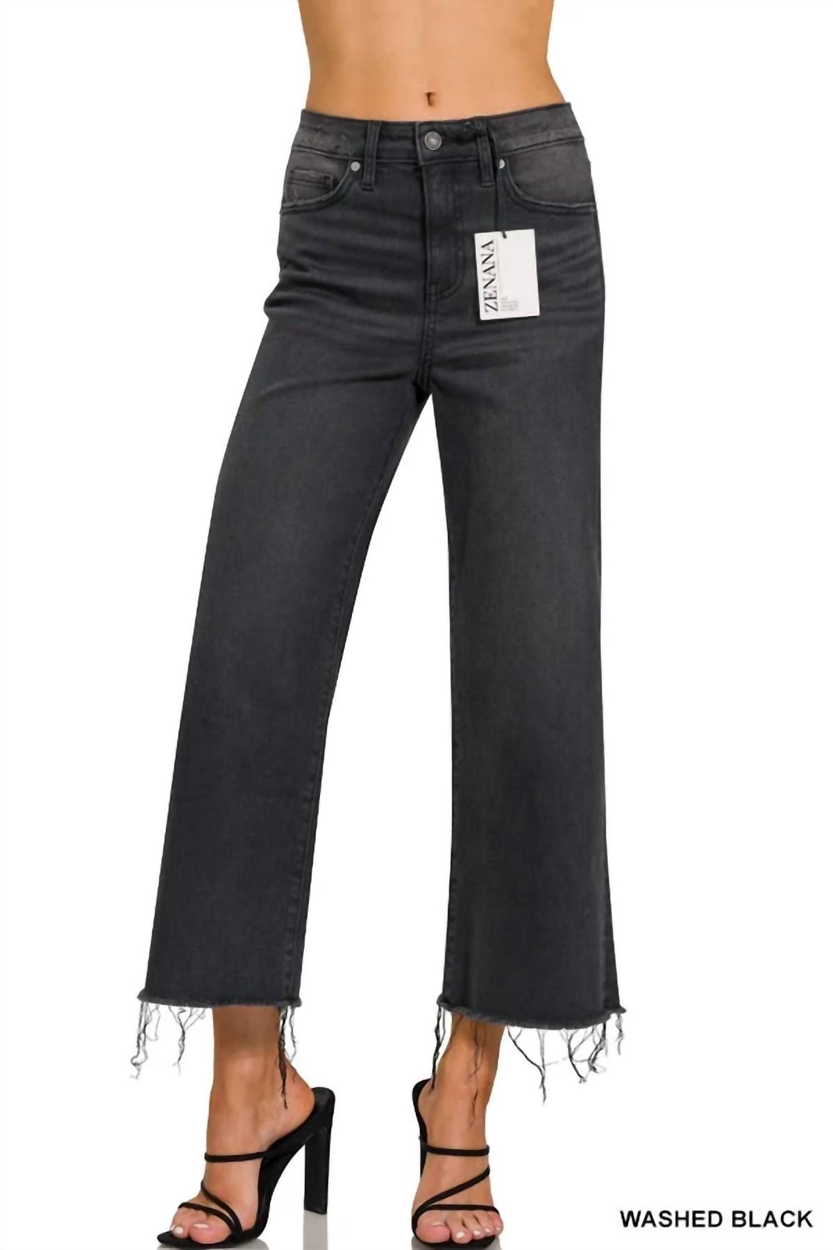 Zenana - High Rise Cropped Jeans