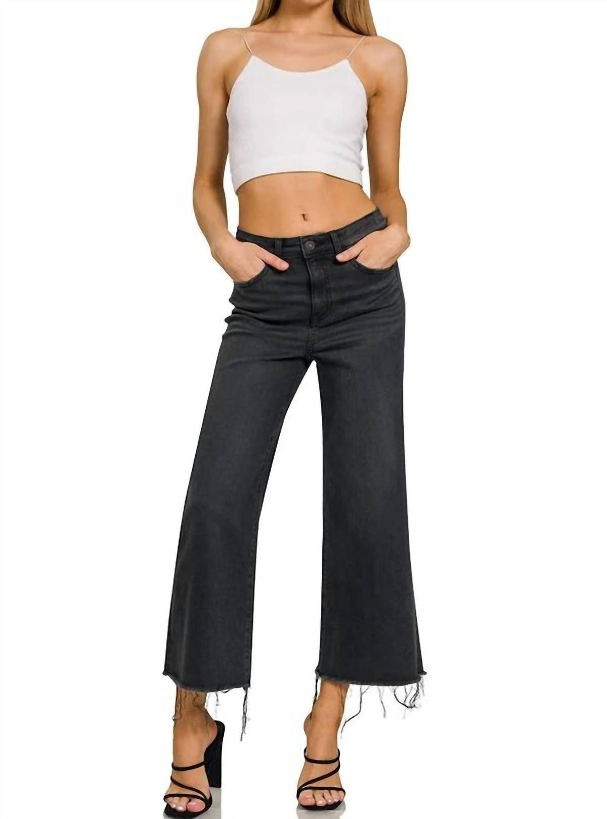 Zenana - High Rise Cropped Jeans