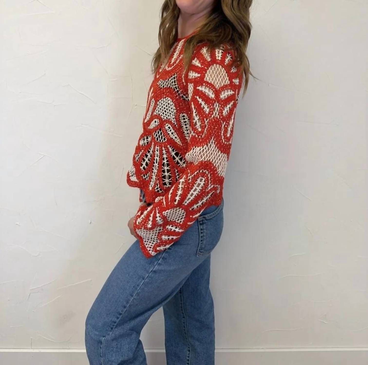 Forte - Crochet Floral Design Sweater