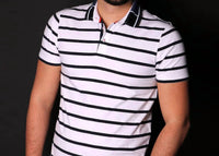 Eight X - Striped Polo With Contrasting Collar