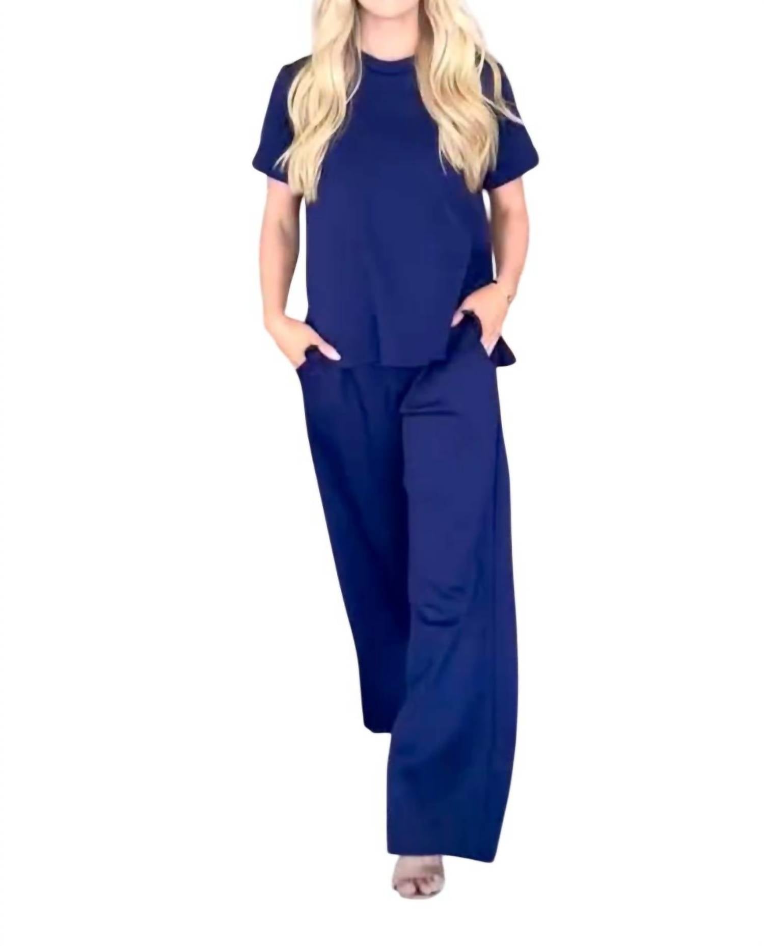 Carole'S Closet - Scuba Modal 2 Piece Top And Pants Set