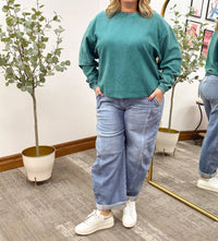 Risen - Women's Plus Size Slouchy Barrel Ankle Cuffed Jeans