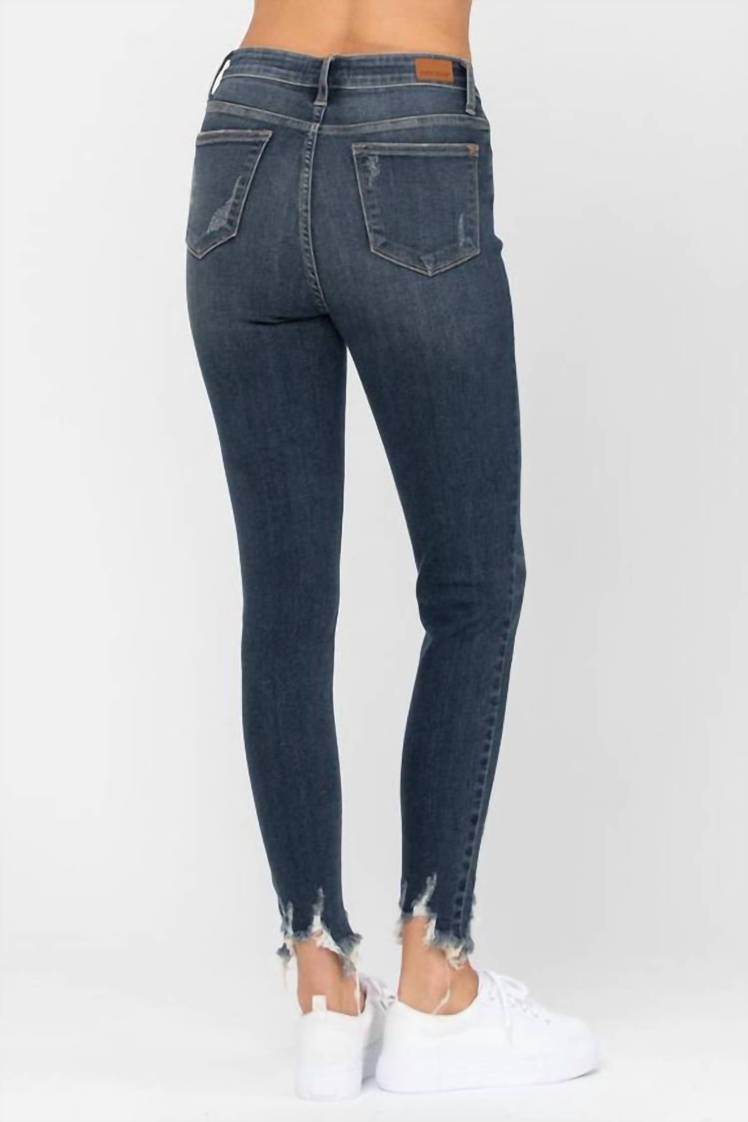 Judy Blue - Destroyed Hem Skinny Jeans