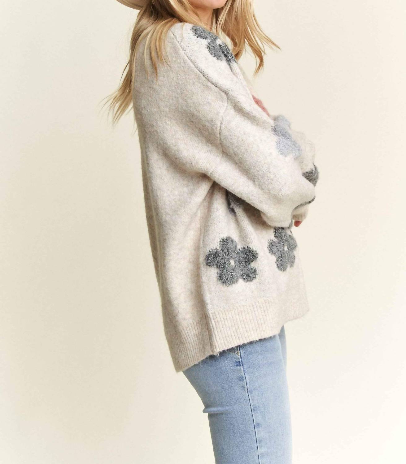Madelyn - Puff Flower Sweater