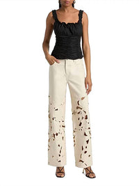 JONATHAN SIMKHAI Betty Straight Leg Jean in marshmallow - women's jeans - view 4