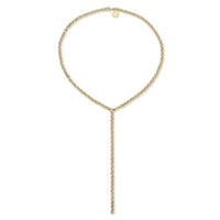 Eklexic - Women's Micro Royal Rolo Chain Lariat Necklace