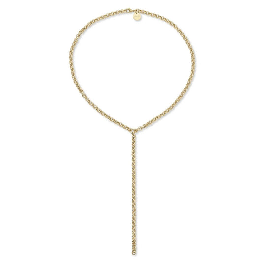 Eklexic - Women's Micro Royal Rolo Chain Lariat Necklace