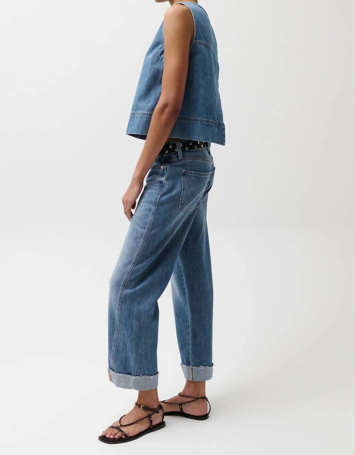 Pistola - Kacey Mid Rise Cuffed Boyfriend Jeans