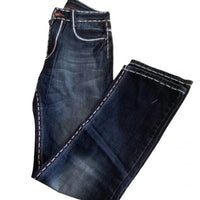 Laverita - Men's Straight Leg Jeans With Skater Embroidered