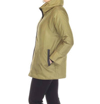 Terra Reversible Zip Up Hooded Coat in olive - women's jacket - alternate view