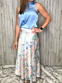 Charlie B - Floral Pastel Satin Skirt