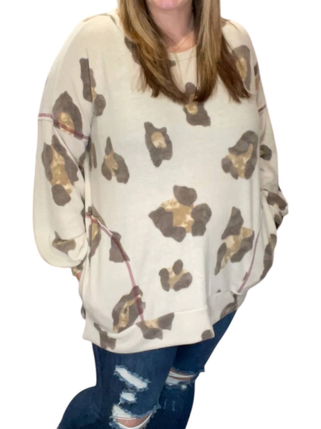 Honeyme - Oversized Leopard Sweater