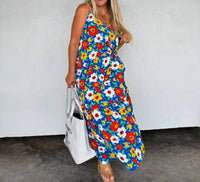 BLAKELEY Summer Days Nova Maxi dress in blue red flowers - women's dress