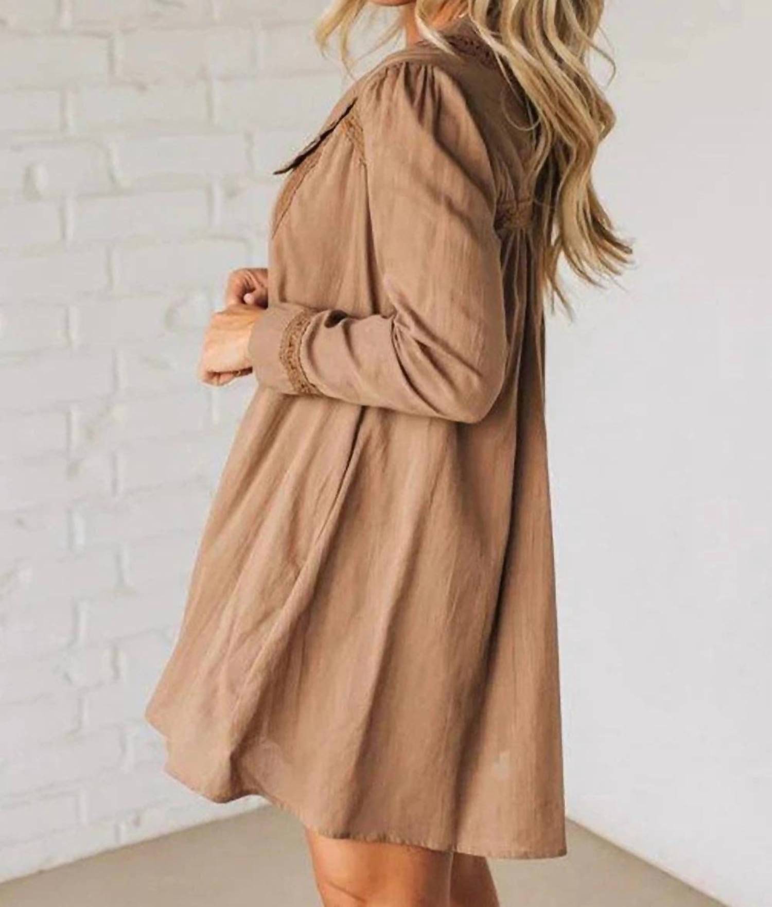 Lovesoft - Peter Pan Collar Mini Shirt Dress