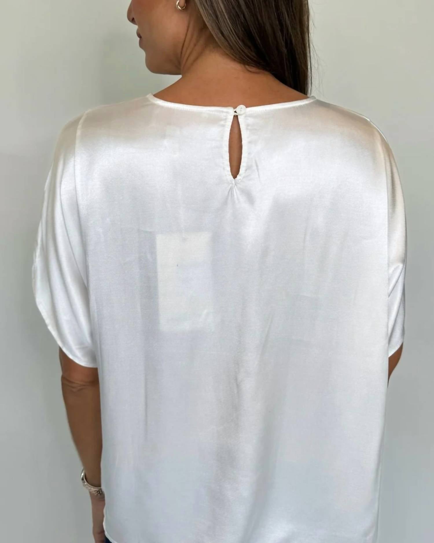 Rose & Crown - Satin Short Sleeve Top