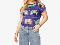 Queen Of Sparkles - Street Cars Short Sleeve Knit Top