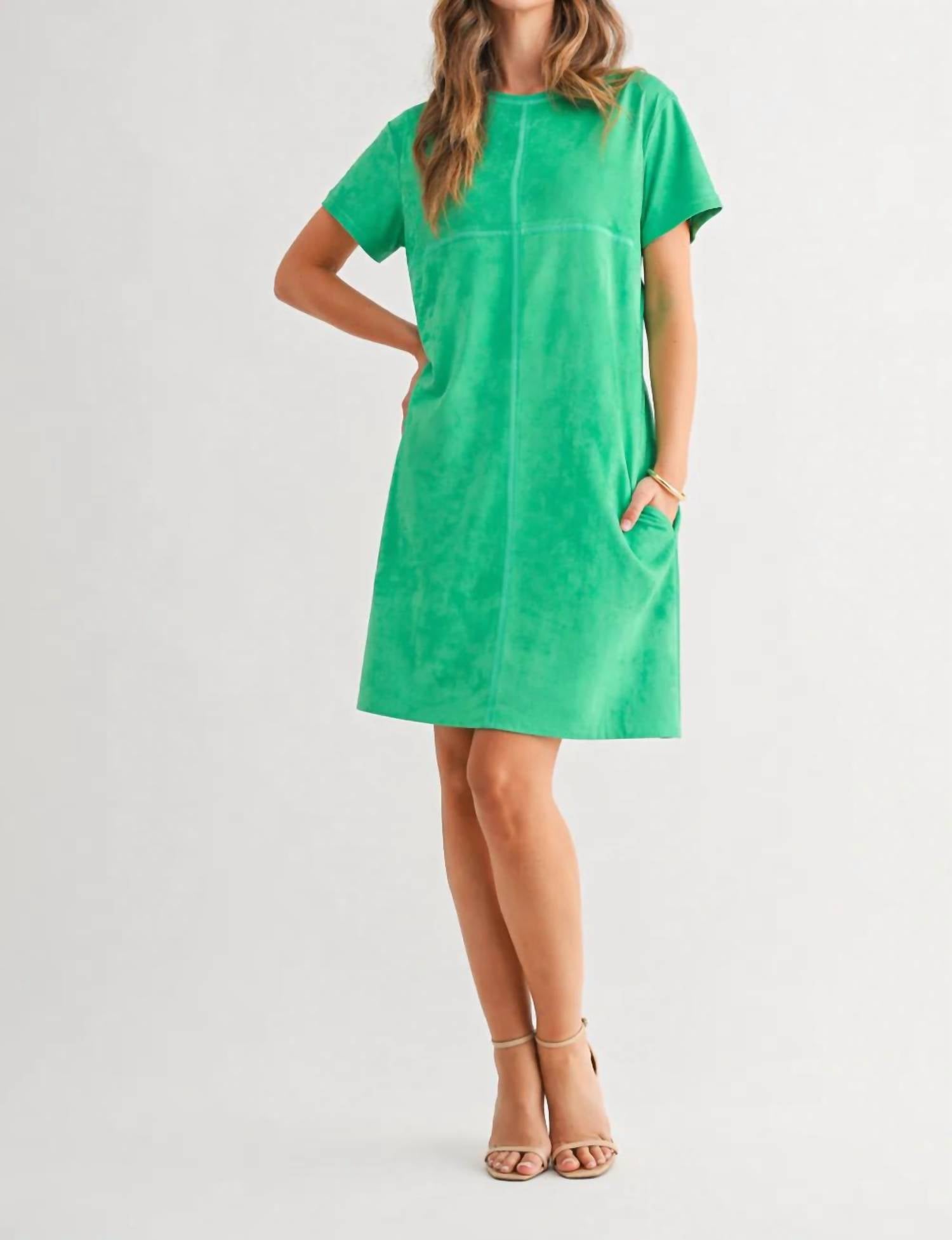 Joh - Audrey Suede Round Neck Dress