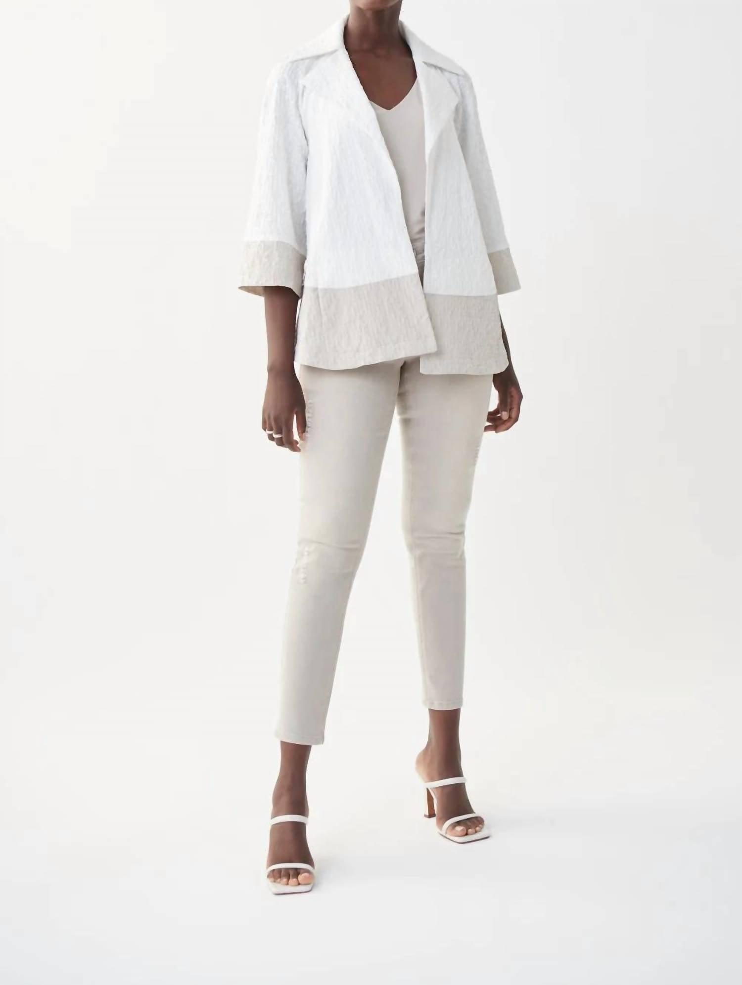 Joseph Ribkoff - Notched Collar Color-block Jacket