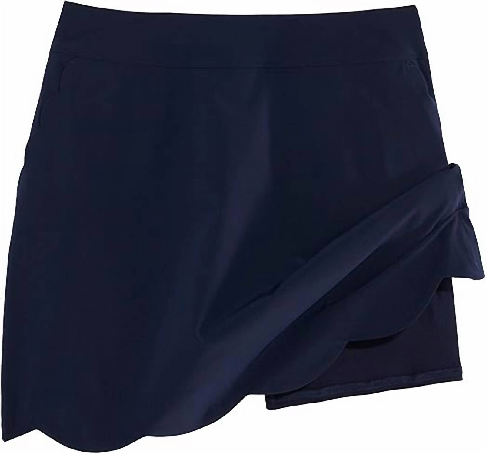 vineyard vines Women's Performance Scallop Skort in nautical navy - women's shorts - detail view