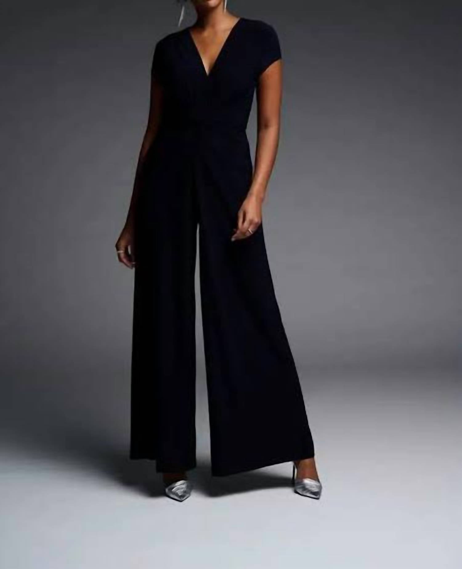 Joseph Ribkoff - Twist-front Plunge Jumpsuit