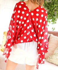 Vine & Love - Darla Polka Dot Tie Detail Blouse