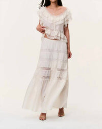 Loveshackfancy - Women's Nivine Silk Lace Maxi Skirt