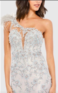 Mac Duggal - Embroidered Feathered One Shoulder Trumpet Gown