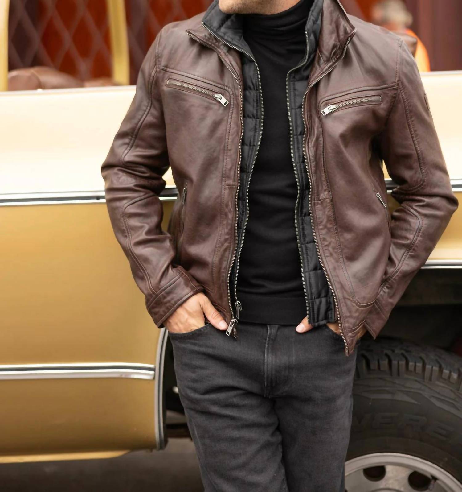 Mauritius - Men's Bain Cf Leather Jacket
