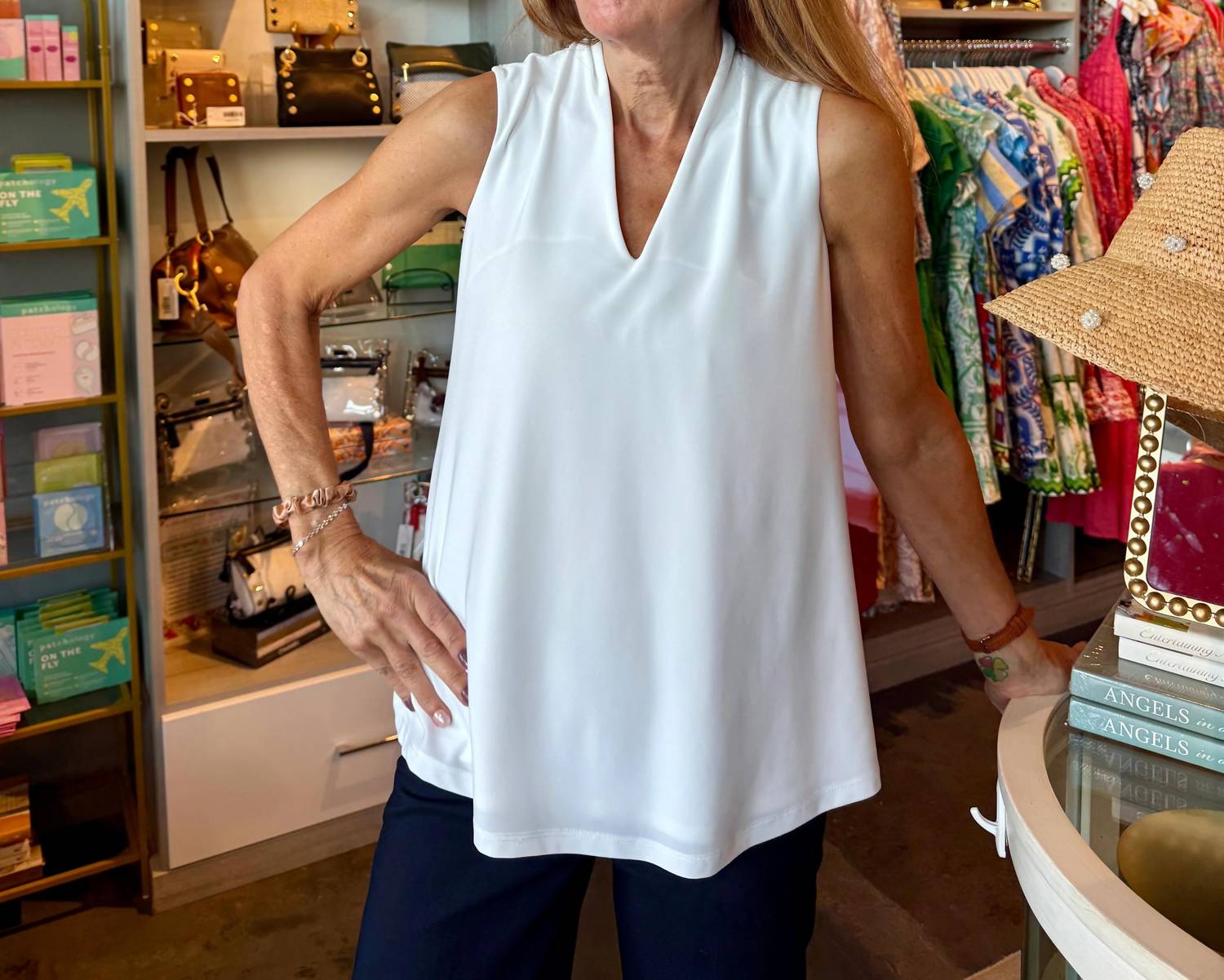 Joseph Ribkoff - Pleated V-neck Top