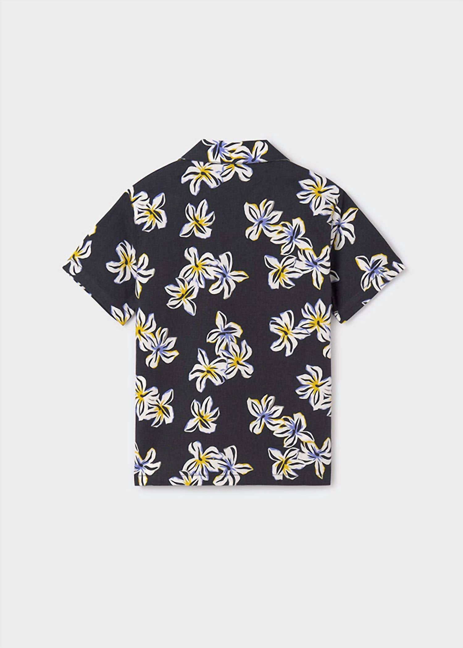 Mayoral - Boys' Linen Blend Hibiscus Short Sleeve Shirt