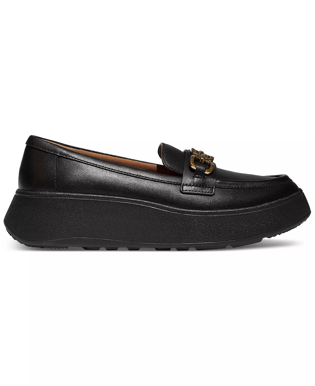 Fitflop - Women's F-mode Square-chain Leather Loafers