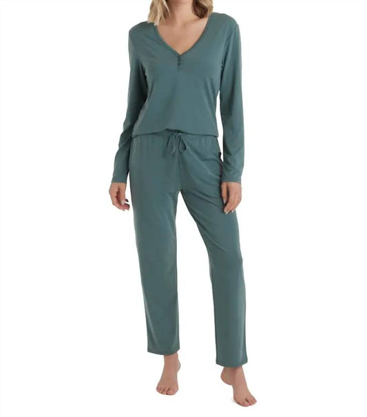 Softies - Quinn Y-Neck Henley PJ Set